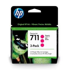 Cartucho de Tinta HP 711 3 Pack Magenta para Impresora Designjet