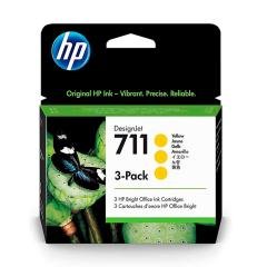 Cartucho de Tinta HP 711 3 Pack Amarillo para Impresora Designjet